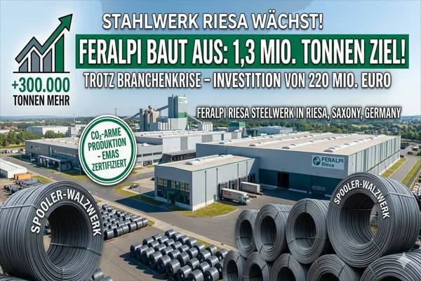 Feralpi Stahlwerk Riesa Ausbau Spooler-Walzwerk 1,3 Millionen Tonnen Sachsen